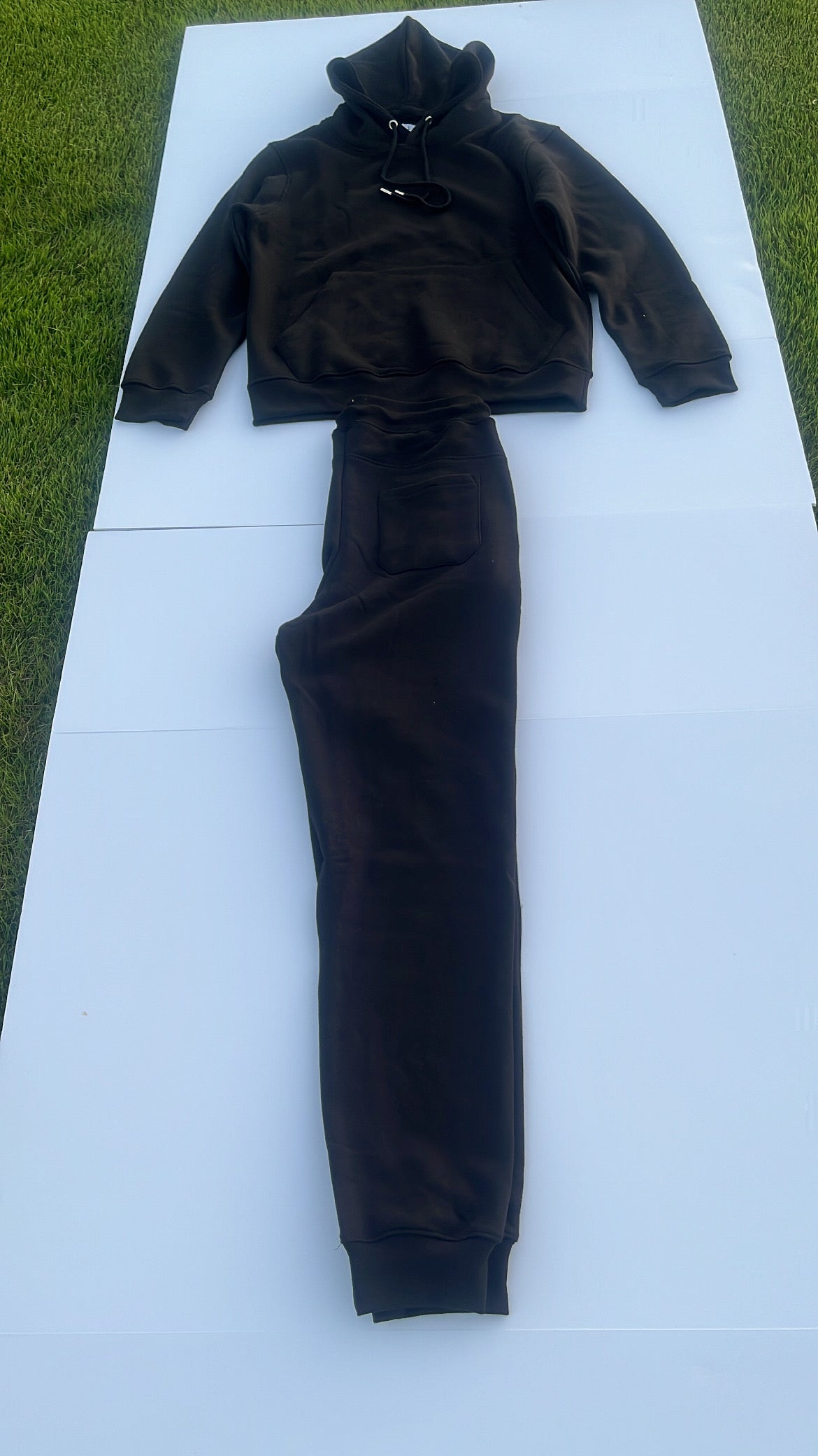 Black Pullover Fleece Sweat Suit